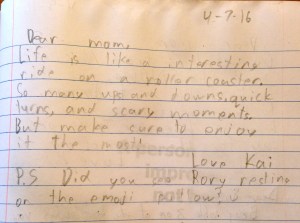 Fifth grade Kai. The conversation only gets better.